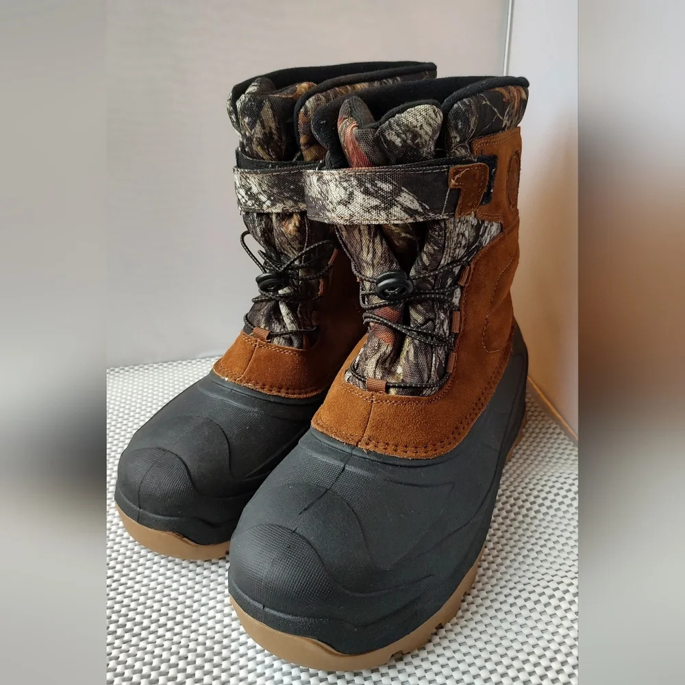 Mens Shoes Ozark Trail Snow Boots Mossy Oak Genuine Suede NWT
